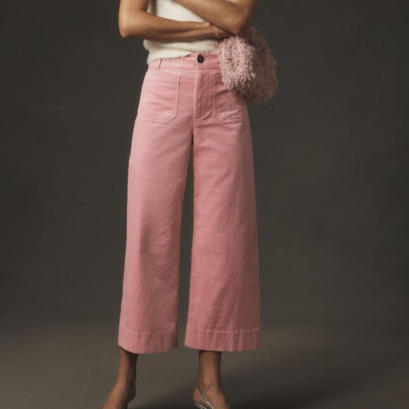 Anthropologie Maeve 27 NWT The Colette Cropped Wide-Leg Corduroy